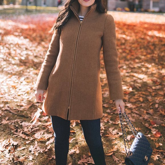 NWT JCREW TALL Lodge coat in Italian stadium-cloth wool black size 6T - Picture 14 of 15